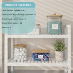 4 packs Laundry Pod Containers for Storage & Organization, Solution featuring Powder Laundry Detergent Container & dryer sheets with bamboo lids and labels. Includes scoops for powder and detergent.
