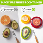 Avocado Saver & Onion Storage Set,4 Pcs Silicone Fruit Vegetable Anti-oxidation Box,Reusable Fridge Fresh Pod Food Storage,Perfect Lemons Tomato Garlic Containers - color: 4 PCS / 4 Colors