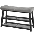 YATINEY Shoe Bench, 3-Tier Shoe Rack, Entryway Bench with Storage and Cushion, for Hallway, Foyer, Bedroom, Gray and Black HX02BG - color: Gray + Black