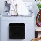 Picowe Magnetic Laundry Storage, Large Lint Holder Bin for Laundry Room, Space-Saving Trash Container Hanging on Dryer, Washer or Wall Mount Trash Bin (Black) - size: L - Black