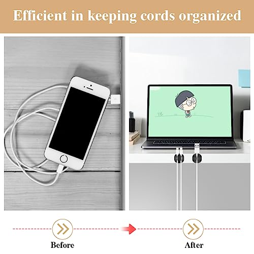 Shintop Cable Clips, 16 Pack Black Cord Organizer Adhesive Cord Management Wire Holder for Organizing Phones Chargers Desk Nightstand Car - color: Black, size: Multi-size