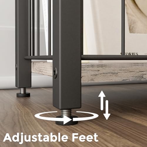Homleke Narrow Side Table with Magazine Holder, Skinny End Table Perfect for Small Spaces, Space-Saving Design for Living Room, Bedroom, or Office, 7.1" D x 16.9" W x 23.6" H, Greige - color: Greige - Standard