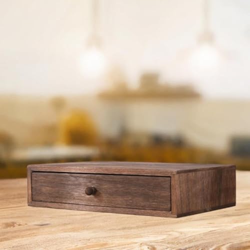 Wood Desktop Organizer Office Supplies Organizer with Drawer Versatile Cosmetic Organizer for Sticky Notes Stamps Paper Clips, 1 drawer - color: 1 drawer