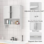 Bathroom Cabinet, White Bathroom Wall Cabinet with 2 Doors and Adjustable Shelf, Wall Mount, Towel Rack, Over The Toilet Storage Cabinet, Medicine Cabinet - color: Bathroom Wall Cabinet White