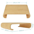 Navaris Wood Monitor Stand Riser - Computer Desk Organizer Desktop Dock Wooden Mount Display for PC TV Screen Notebook Laptop - Bamboo - style: bamboo wood light brown