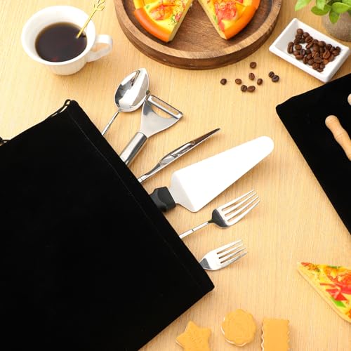 Ferraycle Silver Storage Bags Oversized 24 x 32 Inch Zipper Anti Tarnish Cloth Bag for Silver Storage, Tray, Jewelry, Flatware, Vase, Polishing,Tarnish Cleaning(Black) - color: Black