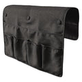 No Tuck Armchair Caddy with Matching Pin Fasteners - 19 x 24 Inches - No Tucking, No Slipping - Armrest Organizer for Recliner and Couch (Black) - color: Black