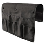 No Tuck Armchair Caddy with Matching Pin Fasteners - 19 x 24 Inches - No Tucking, No Slipping - Armrest Organizer for Recliner and Couch (Black) - color: Black