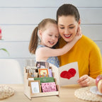 Greeting Card Display Stand 4 Tier Acrylic Sticker Display Holder 12x10x13 Inch Wood Sticker Organizer Rack Desktop Wooden Multi-layer Storage Rack Retail Counter Displays Holder