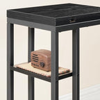 HOOBRO Foldable End Table, C Shaped Side Table with Storage Shelf, Small Snack Table Suitable for Living Room Bedroom Small Spaces, Easy Assembly, Black BK29SF01 - color: Black
