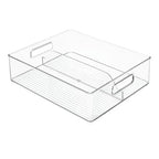 iDesign Divided Pantry Bin with Handles for Pantry, Refrigerator, or Freezer - Set of 6 - Clear - style: Pack of 6