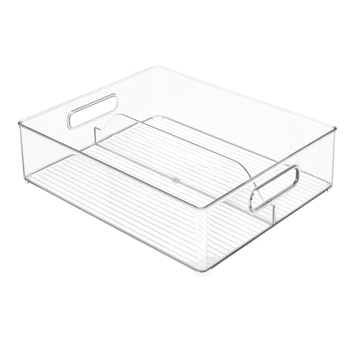 iDesign Divided Pantry Bin with Handles for Pantry, Refrigerator, or Freezer - Set of 6 - Clear - style: Pack of 6