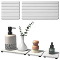 3PCS Stone Drying Tray, Stones Soap Trays, Water Absorbing Stone Tray for Sink, Fast Dry Diatomite Stones Mat, Used for Hand Soaps,Sponge,Toothbrush Holder in Bathroom Counter and Kitchen Sinks - color: 3pcs White 5stripes