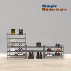 Simple Houseware 3-Tier Stackable Mesh Shoe Rack, Black - color: Black, style: Mesh Panel