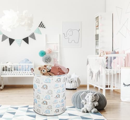 NTAOHAMPER Laundry Hamper, Elephant laundry Basket, Nursery Hamper, Waterproof Storage Bin for Bedroom, Clothes Organizer Basket, Room Decor(Blue Elephant) - color: Blue Elephant