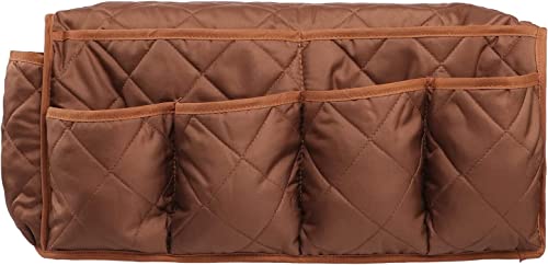 Armchair Caddy for Recliner Organizer Brown Coffee Sofa Armrest Organizer with 14 Pockets for Armchair Remote Control Holder Phones Ipads Keys Books Glasses Storage - color: Coffee