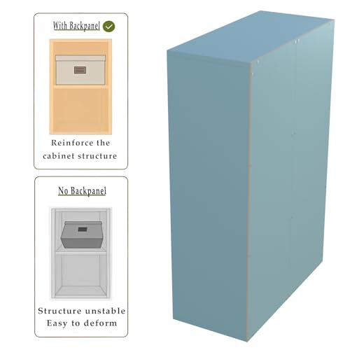 OSCHF 6-Cube Storage Shelf Bookcase - Wooden 3-Tier Floor Standing Open Bookshelf for Home and Office, Display Cabinet, Light Blue - color: Light Blue, size: 6-Cube