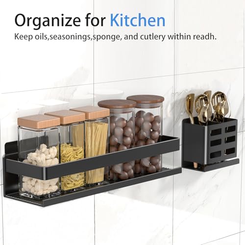 Shower Caddy 2 Pack - Bathroom Shower Shelf Rust-Proof Aluminum Adhesive Installation No Drilling Required, Suitable for Bathroom Storage and Home Decoration - size: 2-Piece Set