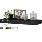 QEEIG Floating Shelf for Wall Bathroom Shelves Bedroom Kitchen Living Room Farmhouse Small Book Shelf 16 inch Set of 1, Black (015-B1) - color: C. Black, size: 1pc