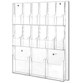 Weysat Acrylic Brochure Holder Wall Mount, Clear Plastic Pamphlet Holder Magazine Display Trifold Flyer Rack Hanging Literature Storage Organizer(3 Magazine Pockets, 12 Pamphlet Pockets) - size: 3 Magazine Pockets, 12 Pamphlet Pockets