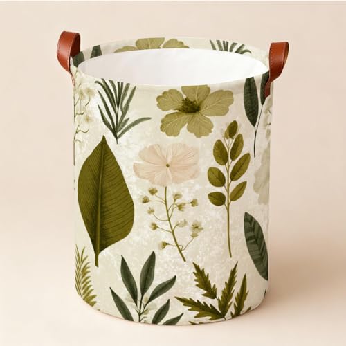 Dark Botanical Laundry Basket Funky Collapsible Laundry Baskets Oxford Cloth Storage Bin Vintage Floral Hamper for Spring Room Decor 15.75x15.75x19.7" - color: Colorful581