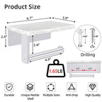 Gypie Brushed Nickel Toilet Paper Holder with Natural Marble Shelf, Screw Wall Mounted, Tissue Roll Holder for Bathroom Washroom - color: Brushed Nickel, size: 1 Roll