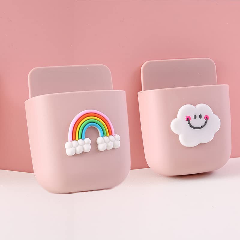 2 Pcs Remote Control Holders,Cute Pen Holder for Wall,Pink Pencil Holder For Wall,Pen Organizer for Wall,Remote Control Holder Wall Mount