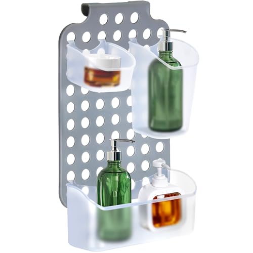 DecorRack Adjustable Hanging Storage, 3 Bins Over Shower Door Organizer, Bathroom Storage With Removable Baskets For Space Saving, BPA Free - size: 3 Bins