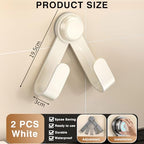 2 Pack Pot Lid Holder - Adjustable Wall-Mounted Pot Lid Organizer for cabinet with Suction Cup, Heavy Duty Multifunctional Hooks for Cutting Board, Pan (White)
