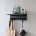 Entrance Coat Rack ，Coat Hooks, Wall-Mounted Wooden Hook Rack, Wall-Mounted Shelves are Very Suitable (Black Color Finish—A-1) - style: black color finish—A-1