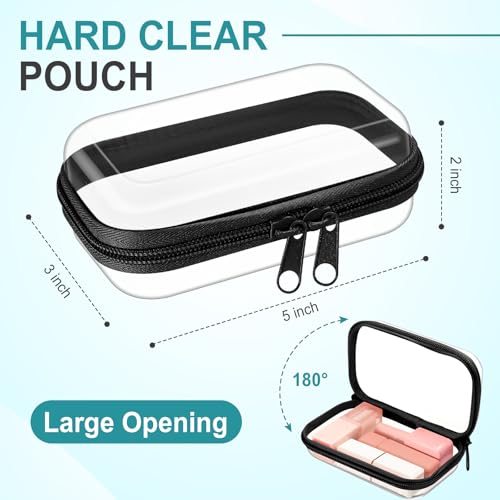 Sanwuta 6 Pcs Clear Hard Zipper Case Plastic Zipper Pouches Transparent Makeup Bag Pencil Case Pouches Toiletry Diaper Bag for Travel Toy Storage Organizer Bins(Black,5 x 3 x 2 Inch) - color: Black, size: 5 x 3 x 2 Inch