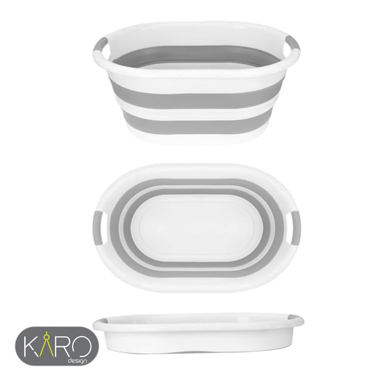 KARO DAILY - Collapsible Foldable Multi-Functional Laundry Basket – Durable & Sturdy Plastic Storage Bin, Space-Saving Organizer for Laundry, Groceries, Camping & Travel