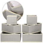 DIOMMELL 12 Pack Foldable Cloth Storage Box Closet Dresser Drawer Organizer Fabric Baskets Bins Containers Divider for Baby Clothes Underwear Bras Socks Lingerie Clothing,Grey 444 - color: Grey