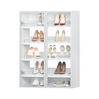 ROOMTEC Modular Closet Glass Door Pair Set, Shaker-Style Frame Add-On for Medium Hanging, Short Tower & Shoe Shelf Units, Tempered Glass, 35.83" H × 25.5" W - size: Framed Glass Door – 25.5"W x 35.83"H