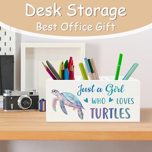 Sea Turtle Coastal Pen Holder for Home Office Desk, Sea Turtles Gifts for Women, Beach Office Decor, Beach Turtle Makeup Brush Toothbrush Holder Organizer for Bathroom Desk Accessories - color: Turtle