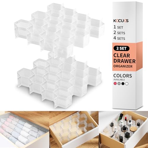 Honeycomb Separator Adjustable Drawer Organizer Divider for Underwear Belt-Scarf Socks Organizer (White(2pcs)) - color: White(2pcs)