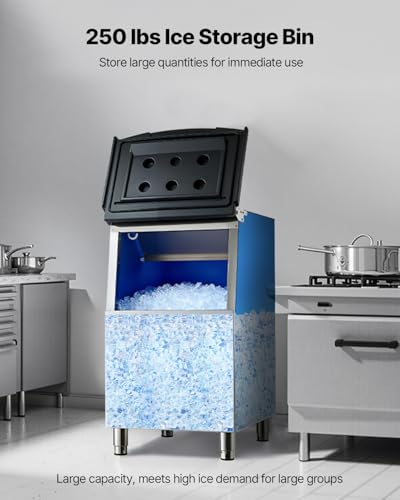 VEVOR Ice Storage Bin, 250LBS Capacity Ice-Bin, Stainless Steel Ice Storage Bins with Filter and Adjustable Anti-Slip Rubber Feet, Suitable for Restaurant Hotel and Beverage Shops