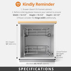 ZOINLIY Pull Out Cabinet Organizer, Versatile Slide Out Kitchen Organizers and Storage,Heavy Duty Drawer Cupboard Storage Basket, Smooth Sliding, Chrome Finish (2-Tiers-14¼''W×22“D) - size: 2-Tiers 14¼''W×22“D