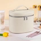 Makeup Bag Vanity Case Cosmetic Bag with Removable Divider Travel Toiletry Bag for Women Portable Make up Box Organizer, Beige - color: Beige