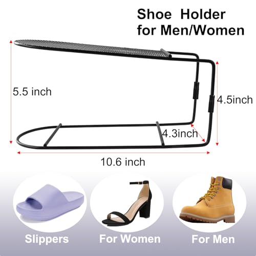 20Pack Shoe Slots Organizer Metal Shoe Stacker Shoe Storage Organizers for Closet Space Saver 50% Shoe Rack Holder for a Pair of Shoes (Black) - color: Black, size: 20PACK