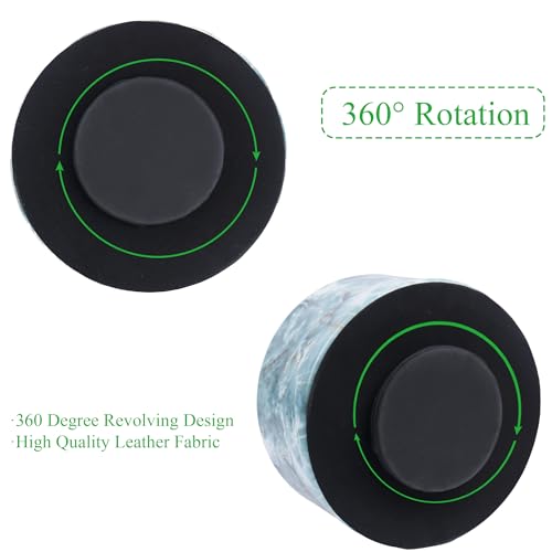 Remote Control Holder, 360°Spinning PU Leather Desk TV Remote Caddy,Desk Storage Box Room Accessories for Controller, Media,Mail,Calculator, Mobile Phone,Pencil(1-Big Marble Green) - color: 1-Big Marble Green