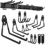 PIYILO Garden Tool Organizer 48 in with 18 Garage Hooks, Heavy Duty Garage Wall Hooks for Hanging Ladder, Bike, Tool Storage Rack for Yard Tools, Shovel, Shed (23 Pack) - size: 48 inch 18-Hook