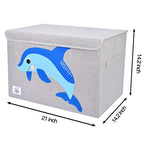 CLCROBD Foldable Large Kids Toy Chest with Flip-Top Lid, Collapsible Fabric Animal Toy Storage Organizer/Bin/Box/Basket/Trunk for Toddler, Children and Baby Nursery (Dolphine) - color: Dolphine