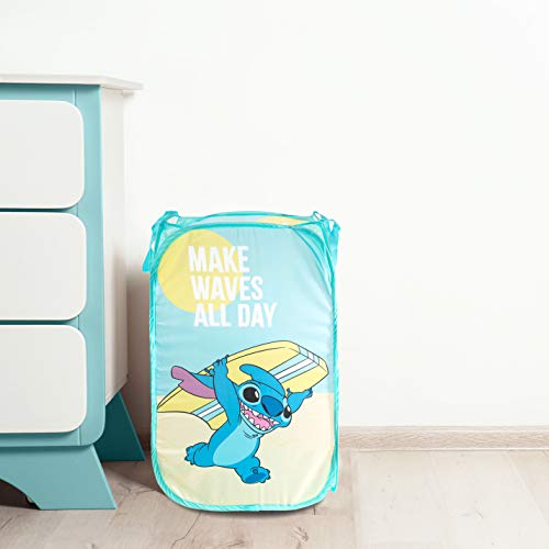 Jay Franco Disney Lilo & Stitch Make Waves Pop Up Hamper - Mesh Laundry Basket/Bag with Durable Handles (Official Disney Product) - color: Lilo & Stitch