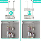 HapiRm Hanging Shower Caddy Organizer - No Drilling Shower Organizer with Hooks, Rustproof & Waterproof 304 Stainless Steel Bathroom Shelves - Brushed Nickel - color: Brushed Nickel