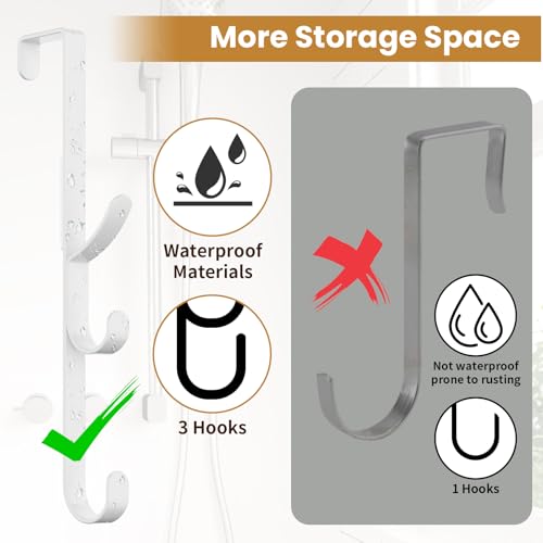 Over The Door Hooks Hanger,Over The Door Towel Hook Organizer Hanging for Coat Clothes Backpack hat Purse Metal Towel Rack Back of Shower for Bathroom,Dorm,Bedroom,Kitchen,Office Closet White-4Packs - color: White, size: 4 Pack