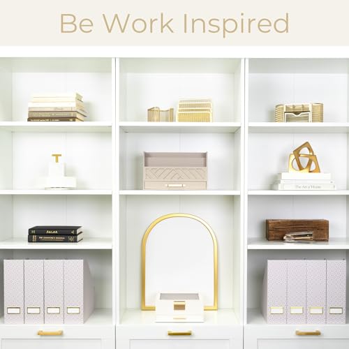 BLU MONACO | Foldable Magazine File Holder Set of 4 | Moroccan Tile Cardboard Organizers | Vertical Desk and Shelf Storage for Home Office Dorm | Decorative File Boxes - color: Moroccan Tile
