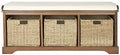 Safavieh American Homes Collection Lonan Grey and White Wicker Storage Bench - color: Brown