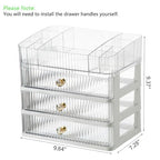 MIUOPUR Makeup Organizer with 3 Drawers, Clear Bathroom Counter Organizer, Skincare Organizer for Vanity Countertop, Cosmetic Display Case, Ideal Choice for Storing Lipsticks, Nail Polishes, Perfumes