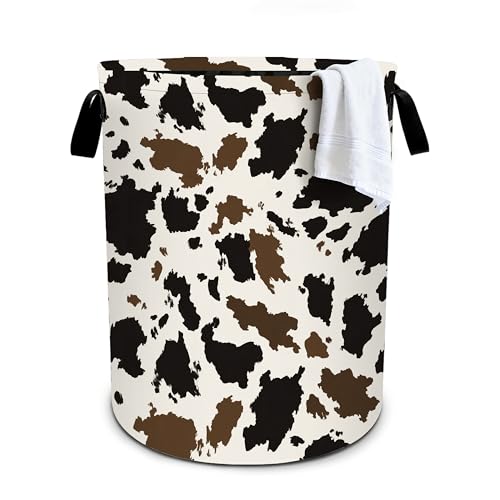 Cow Camo Laundry Basket Storage Bin Foldable Laundry Hamper Clothes Storage Bucket Organizer 19.6x15.7 Inch For Laundry Room/Bedroom/Bathroom - color: Cow Camo